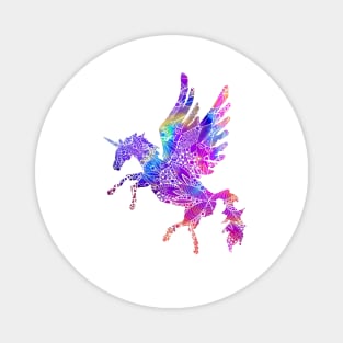 Rainbow Mandala Pattern Unicorn Magnet